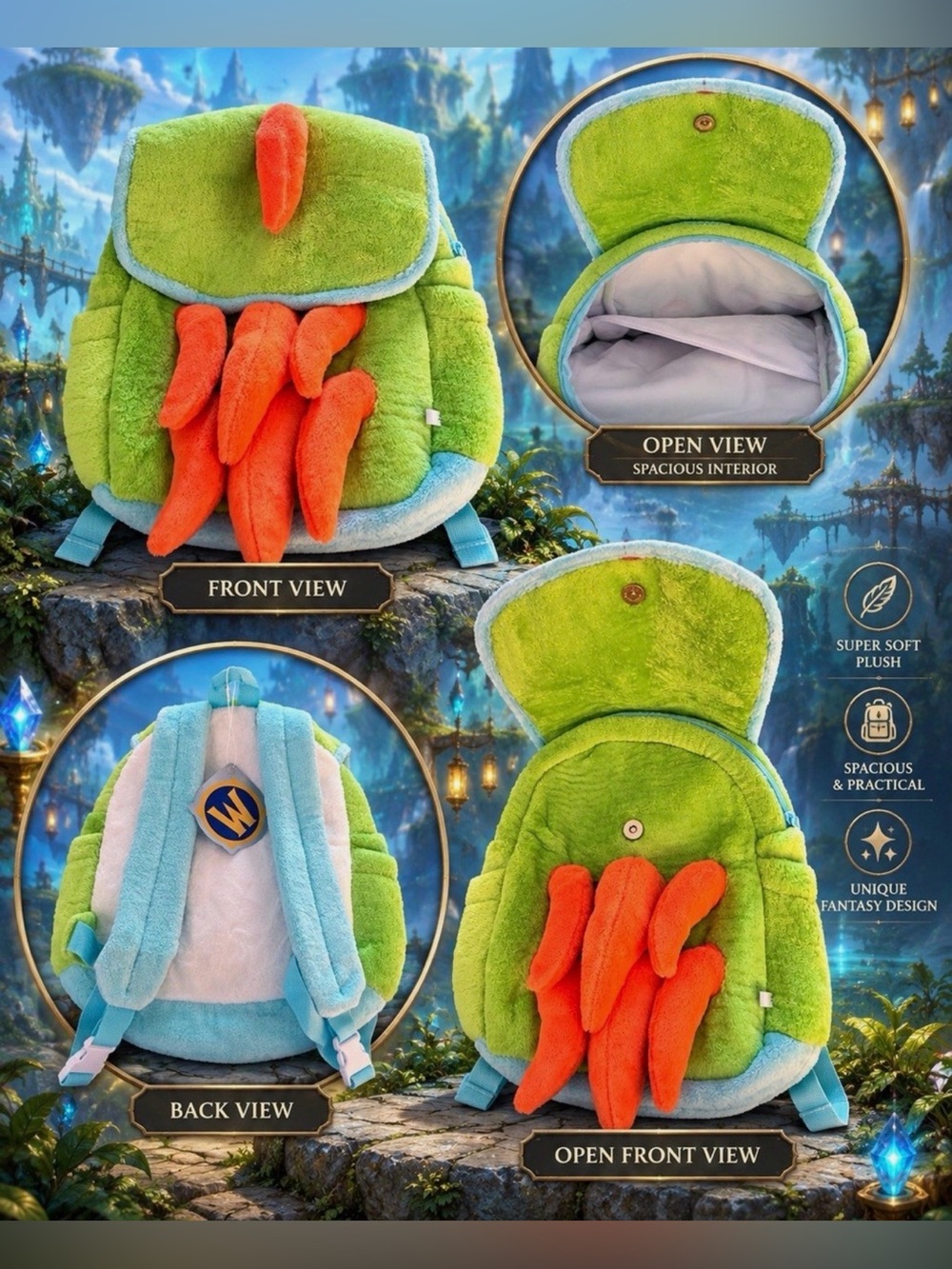 Brand New. NWT Green Murloc Backpack Blizzcon
2026 World of Warcraft Blizzard